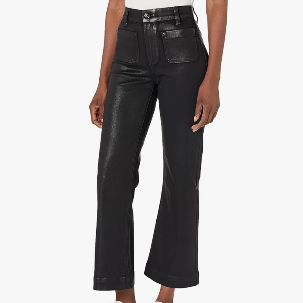 PAIGE Black Flare Wide Leg Jeans